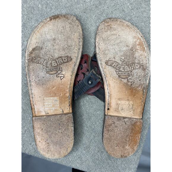 Freebird by Steven Vallarta Black Leather Thong Sandals Women's 10 Star Moon - Picture 7 of 9